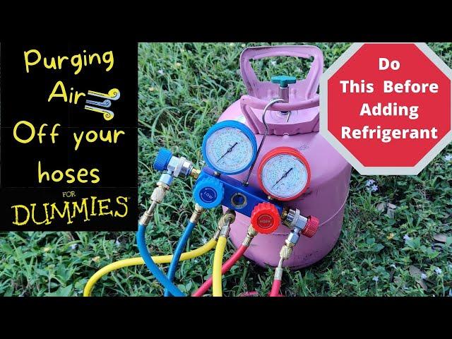 How to purge bleed air out the HVAC hoses of gauges on mini split