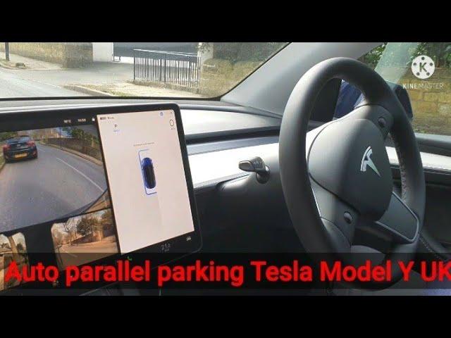 Auto parallel parking Tesla Model Y in UK