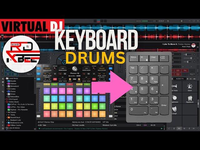 Virtual Dj 2024, How to play Drums on your Keyboard