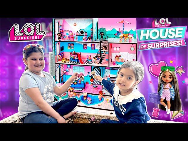 Diba & Daddy L.O.L. Surprise! House| Pretend Play w/ LOL Surprise Giant Doll House Toys