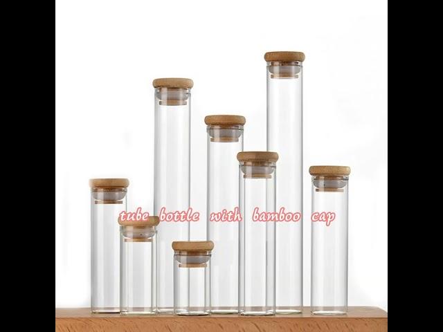 JX5041 Mini Glass Bottle with Bamboo Lid