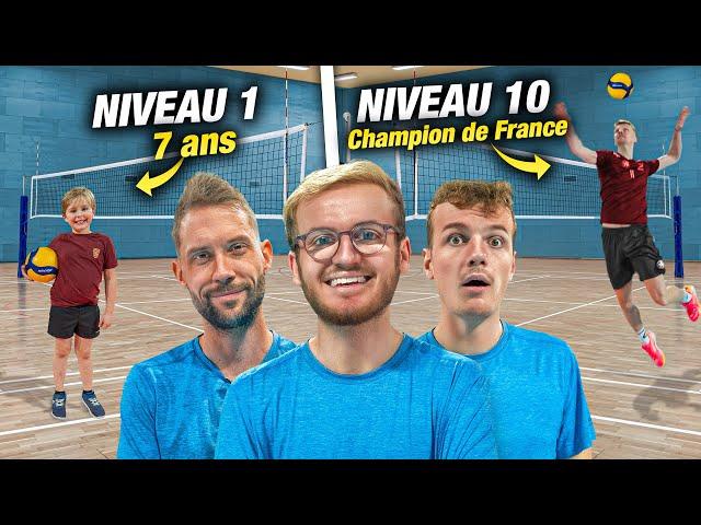 Affronter des joueurs de volley du niveau 1 à 10 : qui les battra tous ?