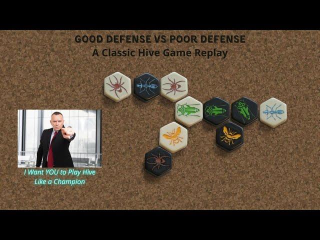 Good Defense vs Poor Defense - A Classic Hive Game Replay with Commentary