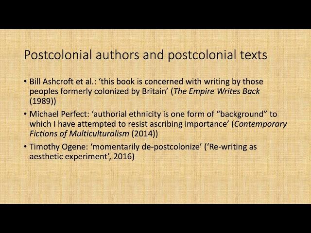 Mini-Lecture: Postcolonial British Literature