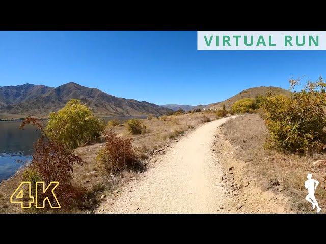 Treadmill Running Virtual Run 30 Minutes | Virtual Running Videos Scenery Lake Benmore New Zealand