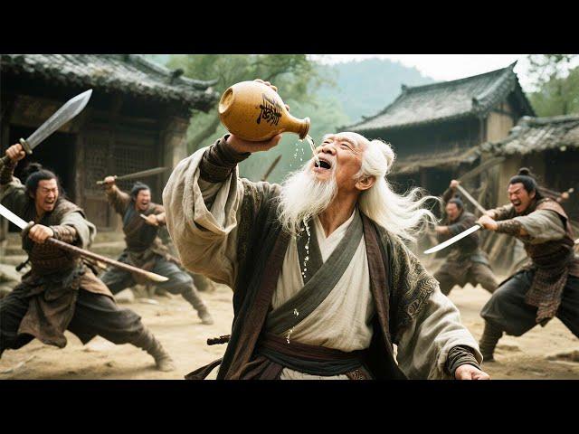 2025 Kung Fu Film! Crazy Old Man Is a Martial Arts Master—One Drunken Fist Beats Everyone!