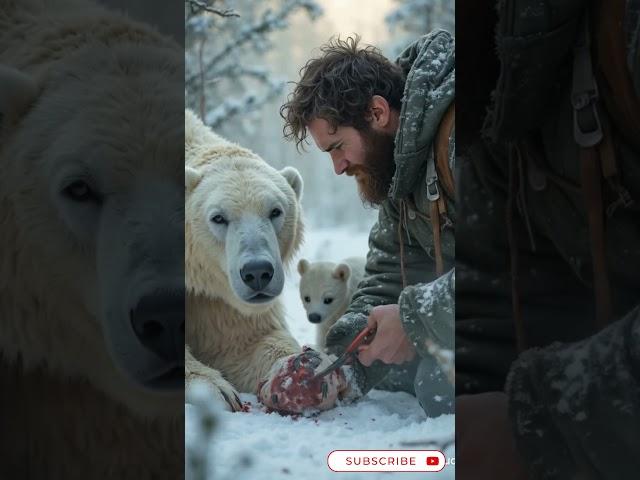 Man Rescues Polar Bear Stuck in Barbed Wire