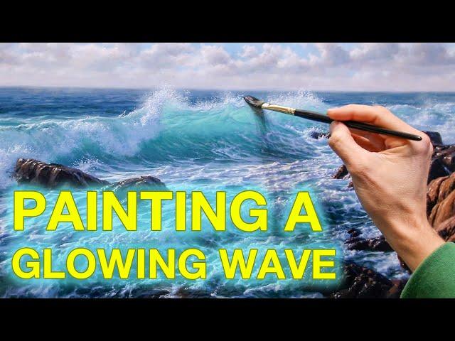 How to paint a WAVE in OILS - Get that GLOWING EFFECT!