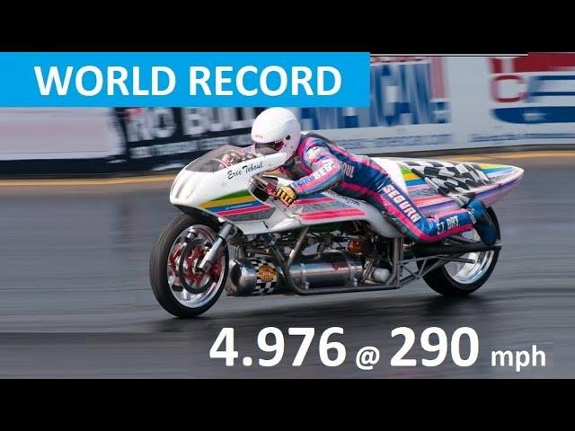 FASTEST ROCKET BIKE 1/4 Mile World Record - Eric Teboul - Santa Pod