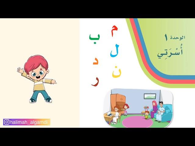 مدخل وحدة أسرتي / لغتي / الصف الأول الابتدائي / الفصل الدراسي الأول