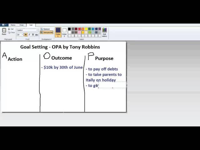 Goal Setting  - OPA - Goal Setting System by Tony Robbins