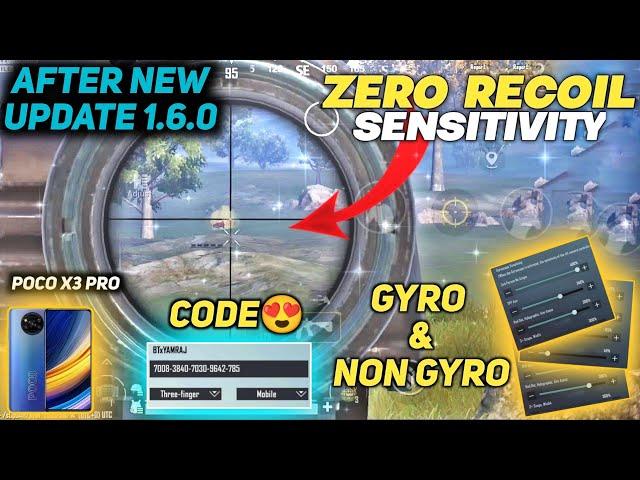 POCO X3 PRO PUBG New Sensitivity Settings | GYRO & NON GYRO WITH SENSI CODE  OF NEW UPDATE 1.6.0