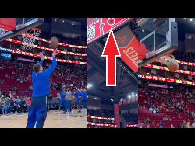 Luka Doncic hits insane trick shot off the jumbotron 