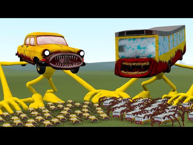 NEW THE CAR EATER TAPES ARMY VS THE BUS EATER TAPES ARMY MONSTER in Garry's Mod!