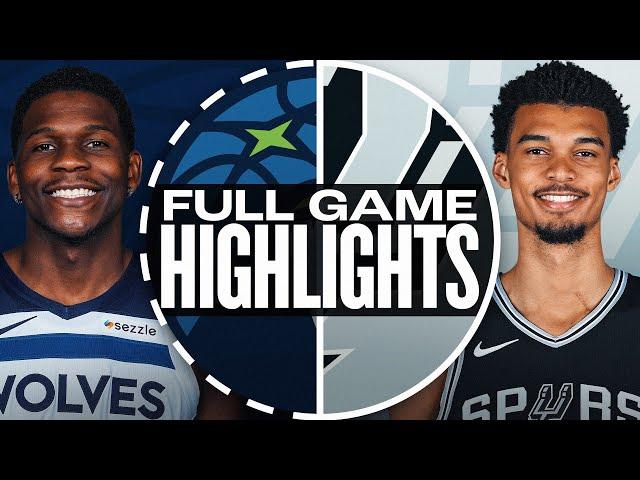 TIMBERWOLVES at SPURS | FULL GAME HIGHLIGHTS | November 2, 2024