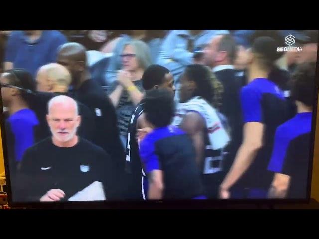 De'Aaron Fox hits a half court buzzer beater vs the Jazz