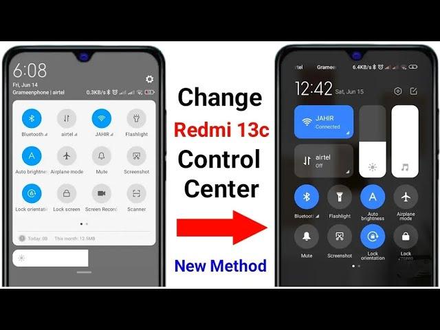 Redmi 13c Control Center Settings | Change Control Center On Redmi 13C | HyperOS and miui 14