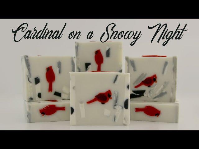 Cardinal on a Snow Night: Creating a Scene in Cold Process Soap