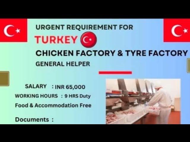 TURKEY WORK PERMIT 2024 | SALARY 65,000 INR | TURKEY WORK VISA 2024 | JOBS IN TURKEY JULY 6, 2024