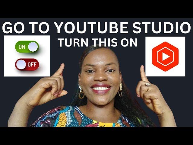 YouTube NOT Recommending Your Videos? Go to YouTube Studio!! TURN ON THIS SETTINGS.