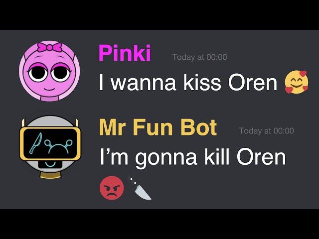 If Sprunki had a Discord Server.... ALL SPRUNKI COUPLES UNLOCKED {Kiss Mod)