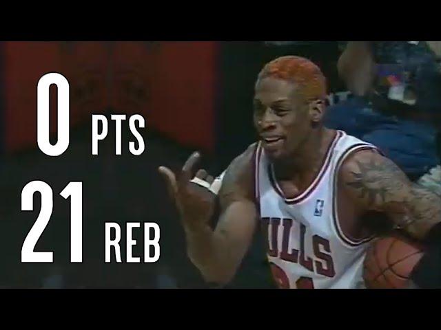 Dennis Rodman 0 Points, 21 Rebounds