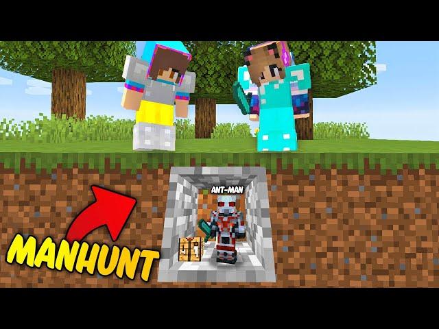 Minecraft Manhunt With My Girlfriends But, i Become a ANT-MAN in Minecraft..