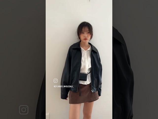 #2024fw #데일리룩코디  #레더자켓  #가죽자켓코디  #여자레더점퍼코디