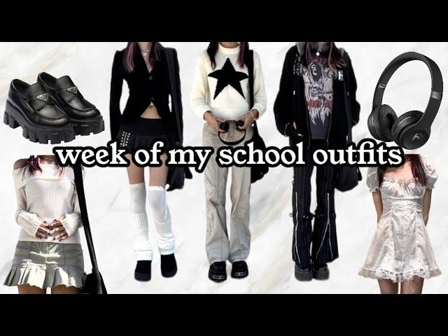 What I Wear To School In A Week  Outfit Inspo (y2k, alternative, coquette)