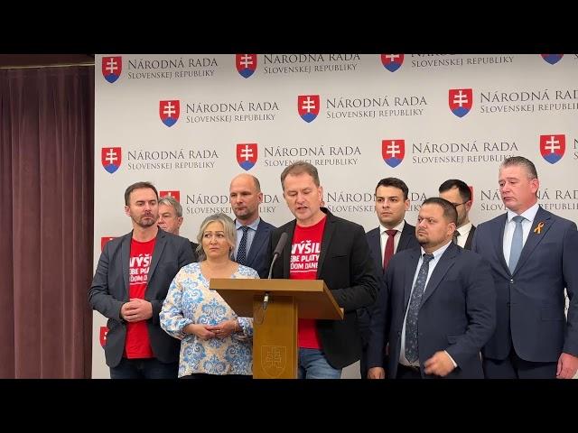 Tlačová konferencia hnutia Slovensko: Odvolávanie M. Šutaja Eštoka a aktuálna politická situácia