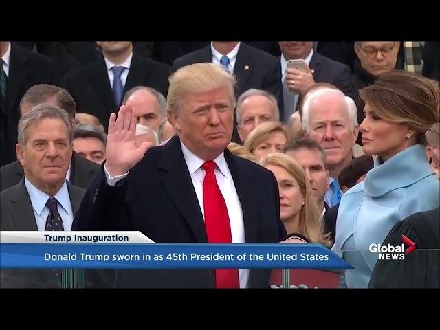 Donald Trump takes the oath of office, becomes 45th President