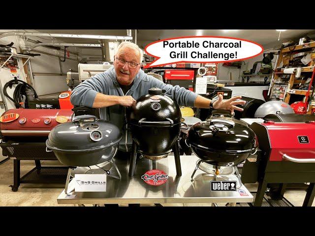 Portable Charcoal Grill Challenge! Weber Jumbo Joe / SNS Travel Kettle / CG Akorn Jr /Which is Best?