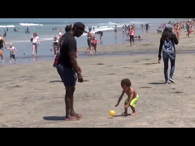 Large Crowds Fill San Diego County Beaches As Holiday Weekend Begins