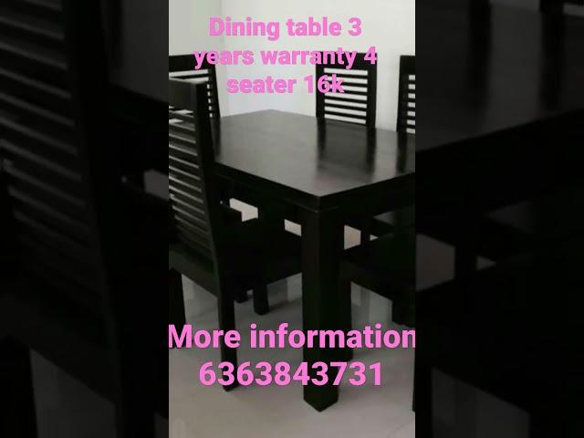 dining table 3 years warranty 4 seater just 16k for sale in Bangalore