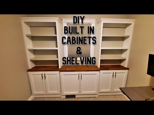 DIY Built in cabinets and shelving for home office