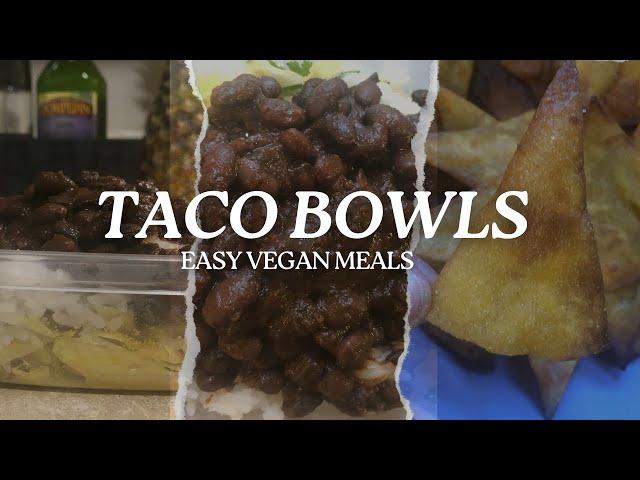 WE MADE MEATLESS TACO BOWLS: EASY VEGAN MEALS #food #vlog #lazyvegan