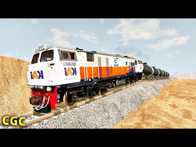 Trains on a Steep Hill BeamNG Drive