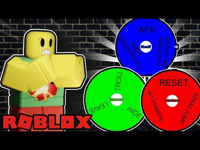 WHEEL OF CHALLENGES FOR EACH ROLE IN MURDER MYSTERY 2 | Roblox