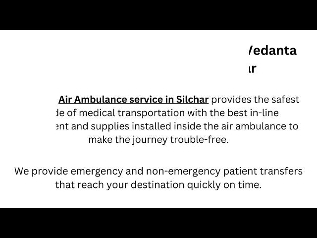 Avail Vedanta Air Ambulance Service in Shimla for Safe Patient Transfer