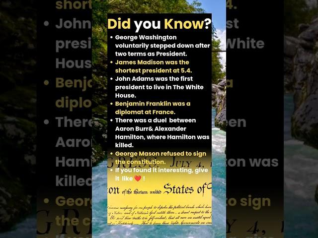 Did you know "James Madison was the shortest US president ever"?