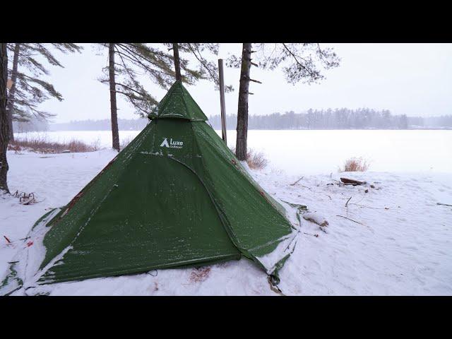 Hot Tent - winter camping - Polish Lavvu and Luxe Megahorn