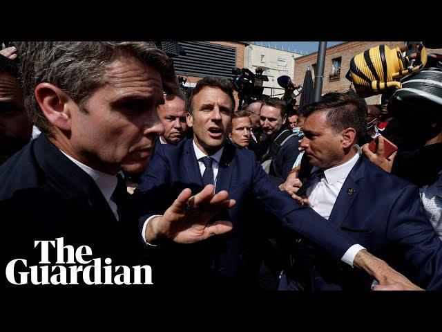 Tomatoes thrown at French president Emmanuel Macron