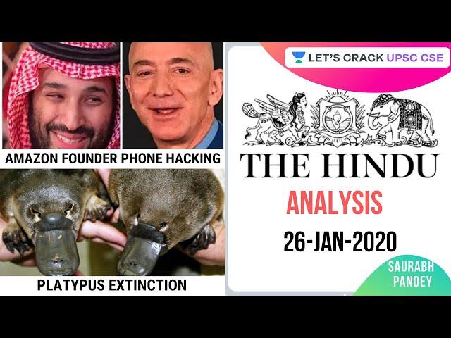 26-Jan-2020 | Daily Current Affairs | The Hindu Analysis | UPSC CSE 2020/2021/2022 | Saurabh Pandey