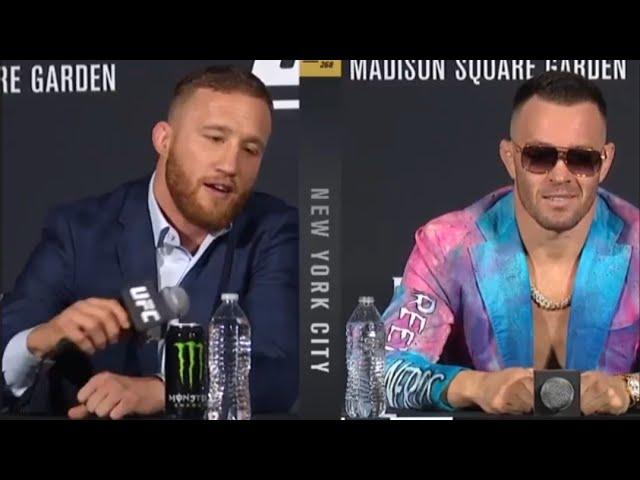 Justin Gaethje vs Colby Covington - Gaethje calls Colby a "b**ch" at UFC268 press conference