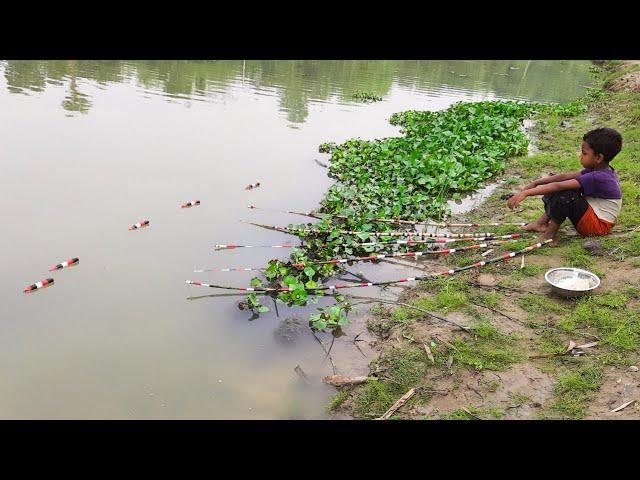 Best Hook Fishing Video 2022 | Little Boy Hunting Big Fish With Hook Beautiful  Nature Part-04