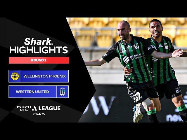 Wellington Phoenix v Western United - Shark Highlights | Isuzu UTE A-League 2024-25 | Round 1