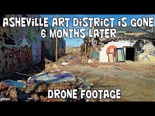 Asheville Art District is Gone 4K /6 Months after Hurricane Helene  (DJI Mavic Air 2S Drone Footage)