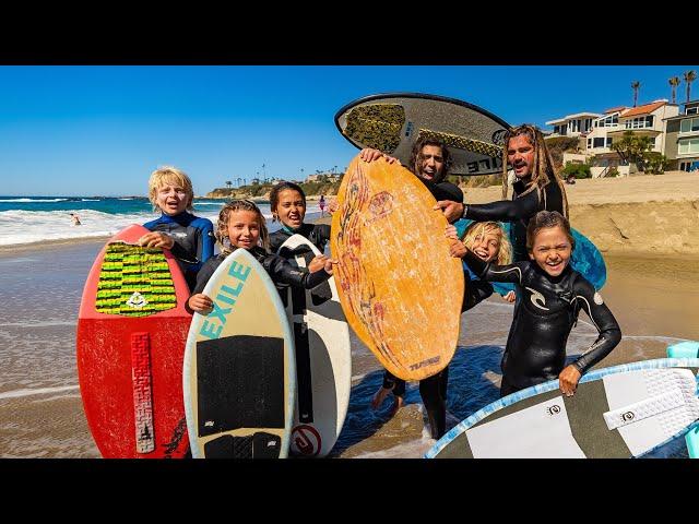 10 Year old VS Professional Skimboarder - Game of S.K.I.M on Wooden Skimboard