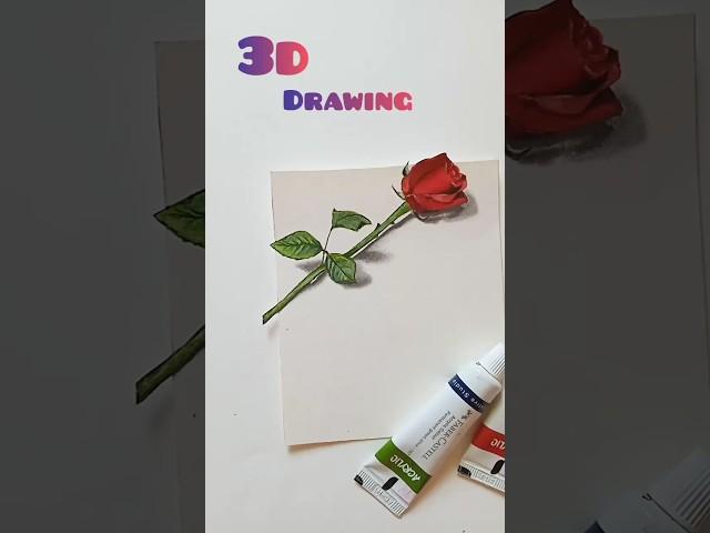 3D rose painting easy tutorial  #shorts #youtubeshorts #art