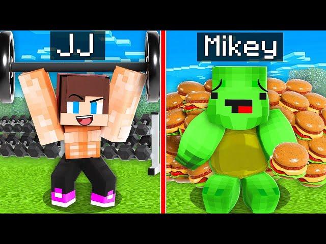 Strong BODYBUILDER JJ vs Weak FAT Mikey Fitness Survival Battle Challenge - Maizen JJ and Mikey